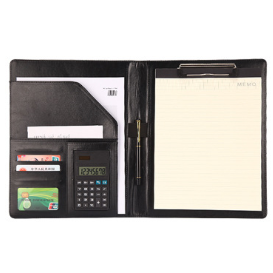 Fashion Office Manager Business Conference A4 Black PU Leather Meeting Folder Fashion Office Manager Business Conference A4 Black PU Leather Meeting Folder