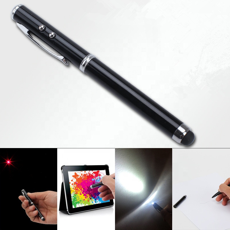 4 in 1 multi-function metal ballpoint pen, red laser point and LED white light pen with stylus 4 in 1 multi-function metal ballpoint pen, red laser point and LED white light pen with stylus
