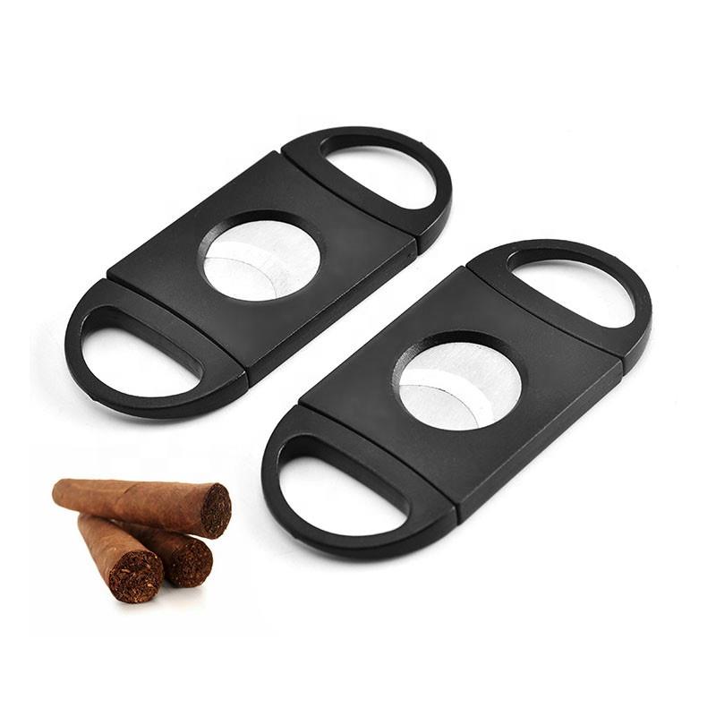 Wholesale Stainless Steel Double Blade Black Cigar Cutter For Man Gift Wholesale Stainless Steel Double Blade Black Cigar Cutter For Man Gift