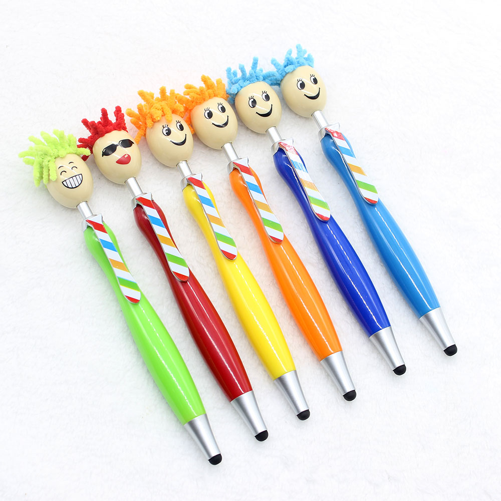 Promotional Smile Face Head Ballpoint Pen With Stylus Promotional Smile Face Head Ballpoint Pen With Stylus