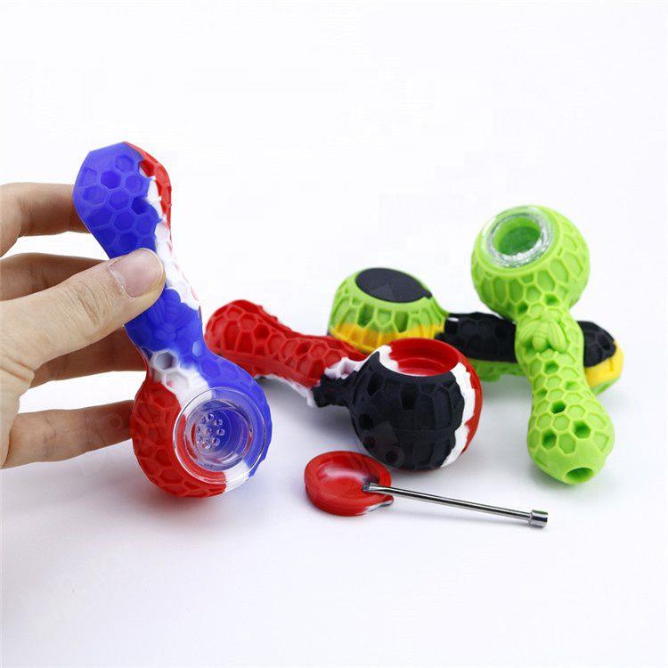 Modern Silicone Smoke weed honeybee travel hand tobacco smoking pipes Modern Silicone Smoke weed honeybee travel hand tobacco smoking pipes