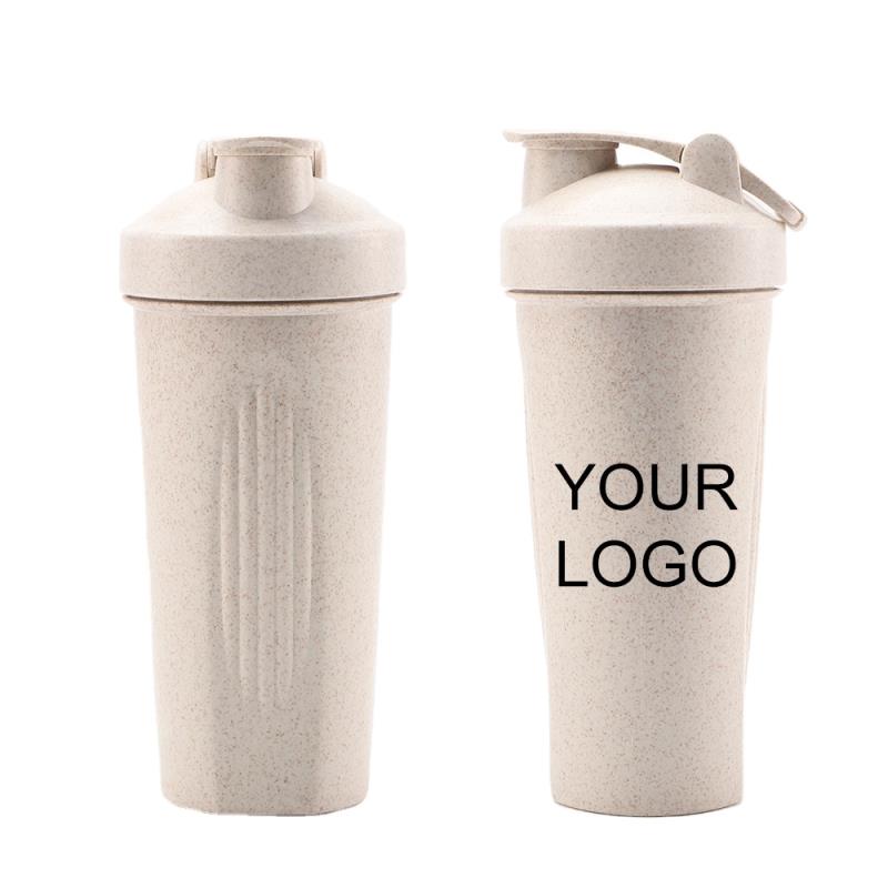 Protein Plastic Fitness Wheat Straw Sports Shaker Bottle Protein Plastic Fitness Wheat Straw Sports Shaker Bottle