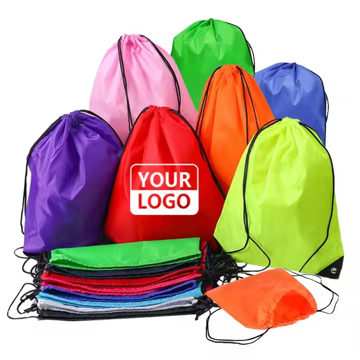 Custom Durable 210D Nylon Draw String Backpack Drawstring Bag with Logo Single Double Sided Printing Custom Durable 210D Nylon Draw String Backpack Drawstring Bag with Logo Single Double Sided Printing
