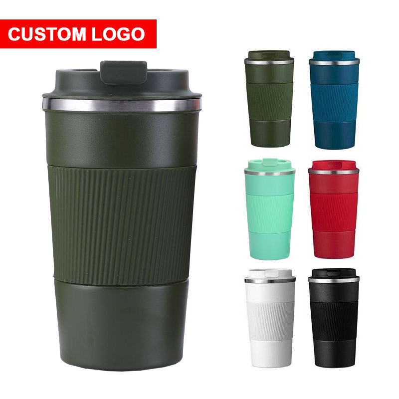 380ml 510ml Leakproof Insulated Silicone Sleeves Cafe Mugs Stainless Steel Coffee Cups Tumbler With Cup Cover Wholesale