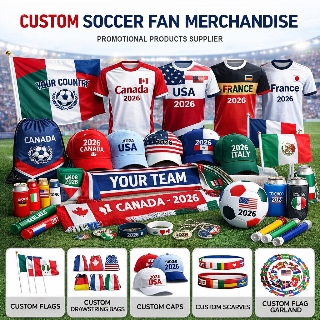 2026 Hot Sale France Soccer Fan Gift Set Custom Printed Promotional Supporter Kit for Stadium Events